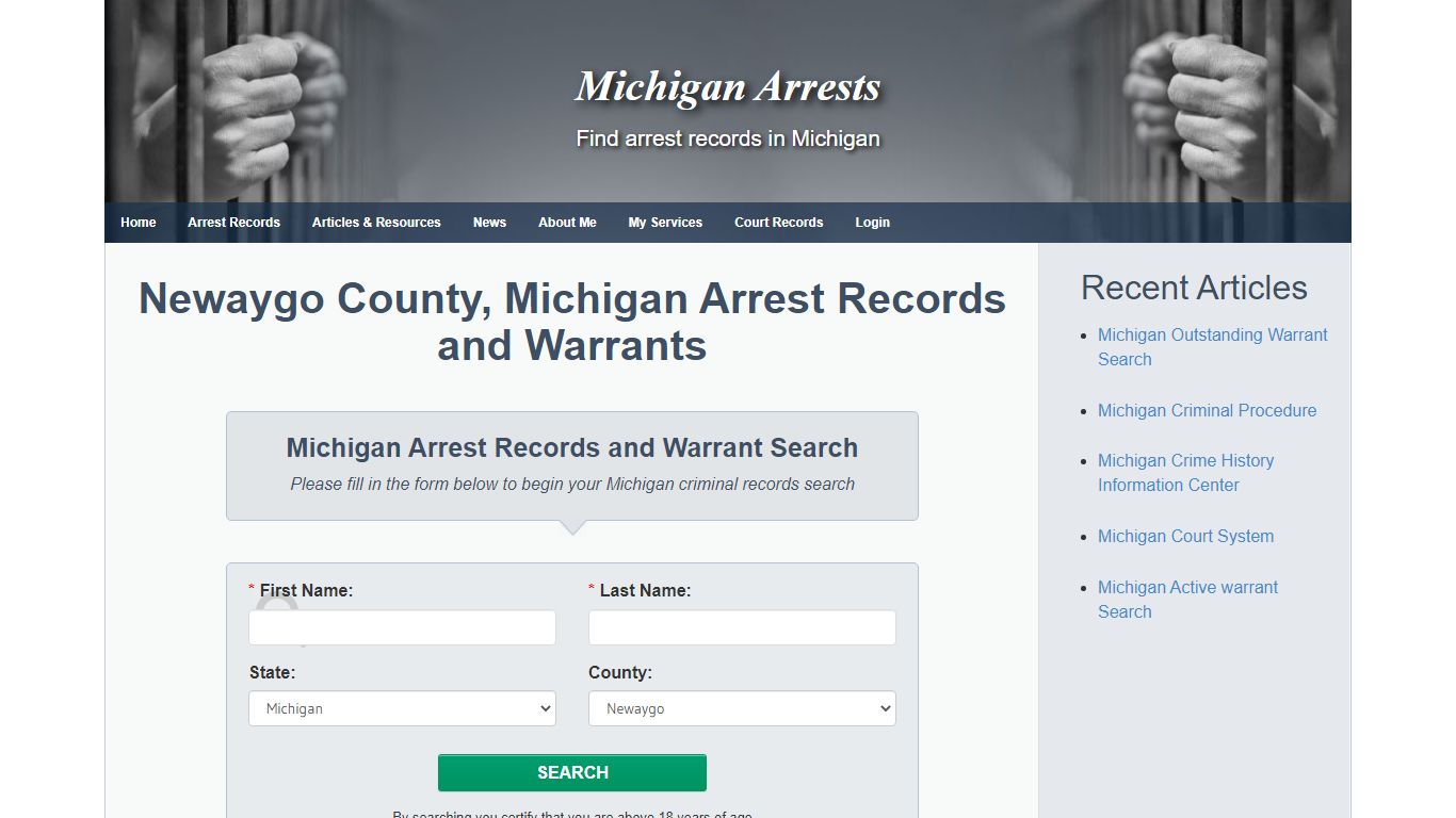 Newaygo County, Michigan Arrest Records and Warrants
